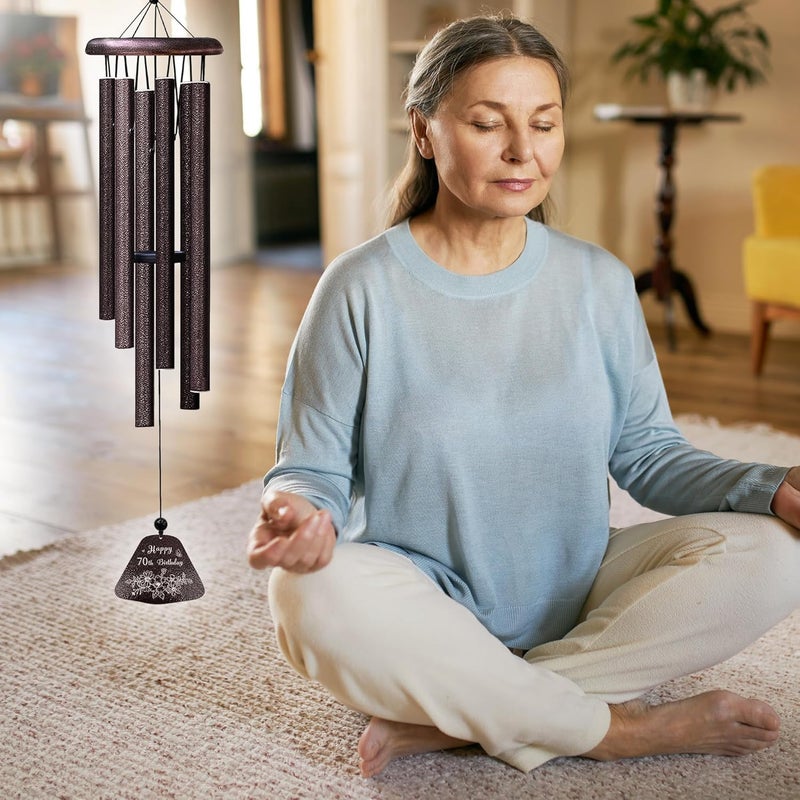 Yesruby 70th Birthday Gifts for Women/Men, 70th Birthday Decorations 32” Wind Chimes Outside, 70 Year Old/1956 Bday Gifts for Men/Women - Image 5
